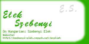 elek szebenyi business card